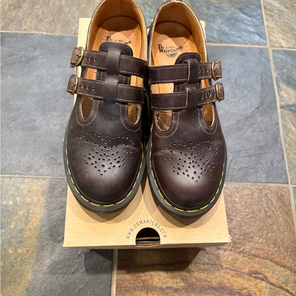 Dr. Martens 8065 Mary Jane Dark Brown Crazy Horse